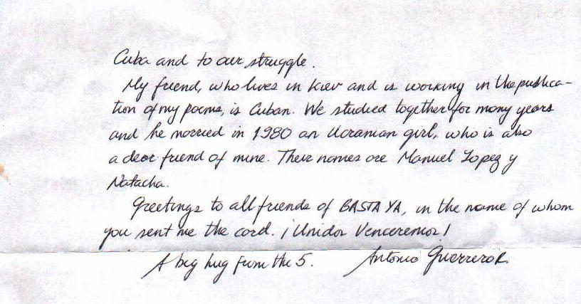 Brief von 
Antonio vom 13.10.04