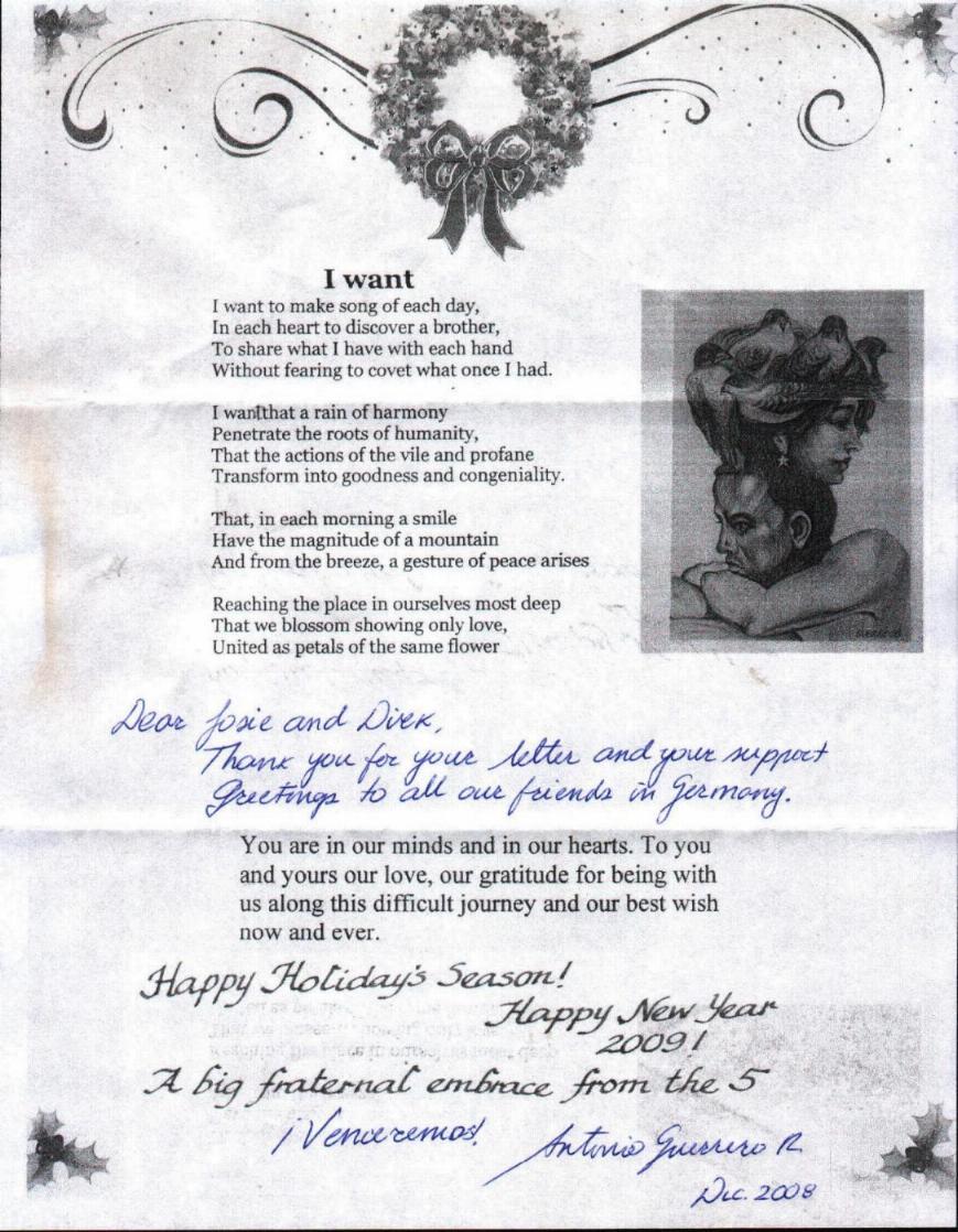 Brief von 
Antonio vom Dez. 2008