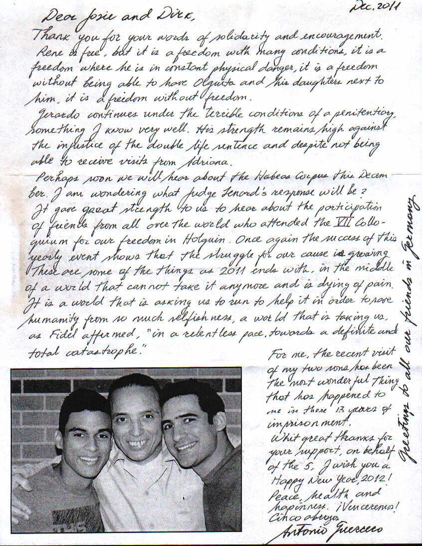 Brief von 
Antonio vom Dezember 2011