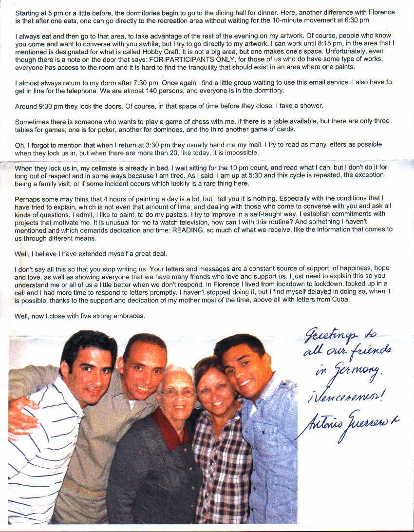 Brief von 
Antonio vom 18. Mai 2012