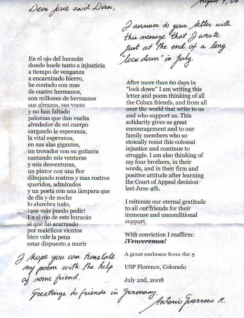 Brief von 
Antonio vom 29.05.08